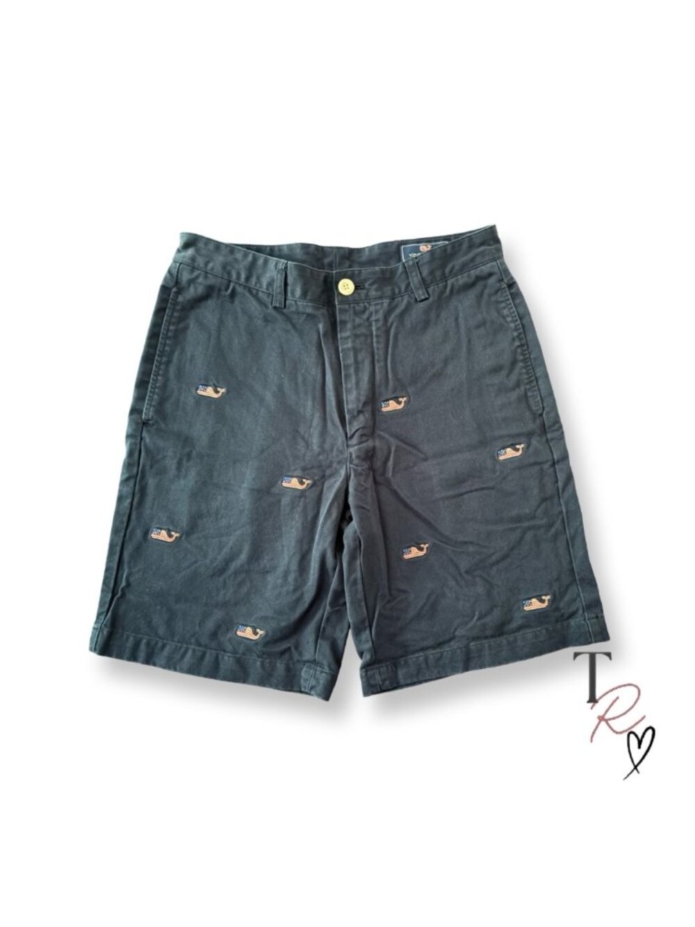 Vineyard Vines Nautical Club Shorts American Flag Whale Embroidered Navy Size 30